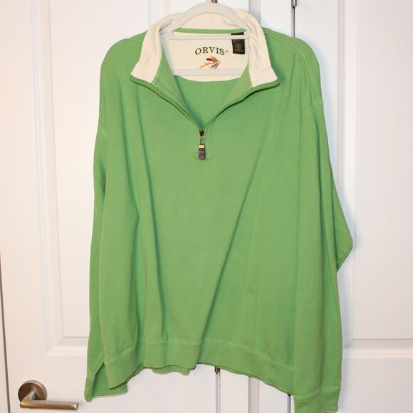 ORVIS Quarter Zip Pullover Green Sweater | XXL - Picture 1 of 6